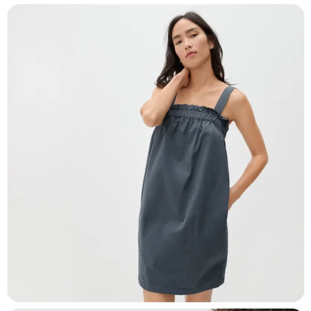 Everlane The Paper Bag Dress in Dark Slate size XS